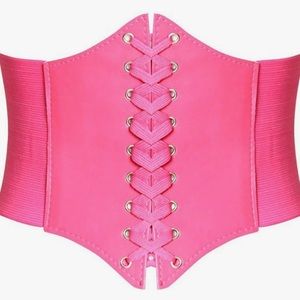 ✨ Hot Pink Y2K Lace-Up Corset Waist Belt | Festival Statement Accessory Sz S